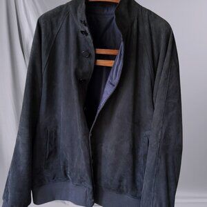 Genuine Lamb Suede Reversible Blouson Jacket -Bespoke, Hand-Stitched, Big & Tall